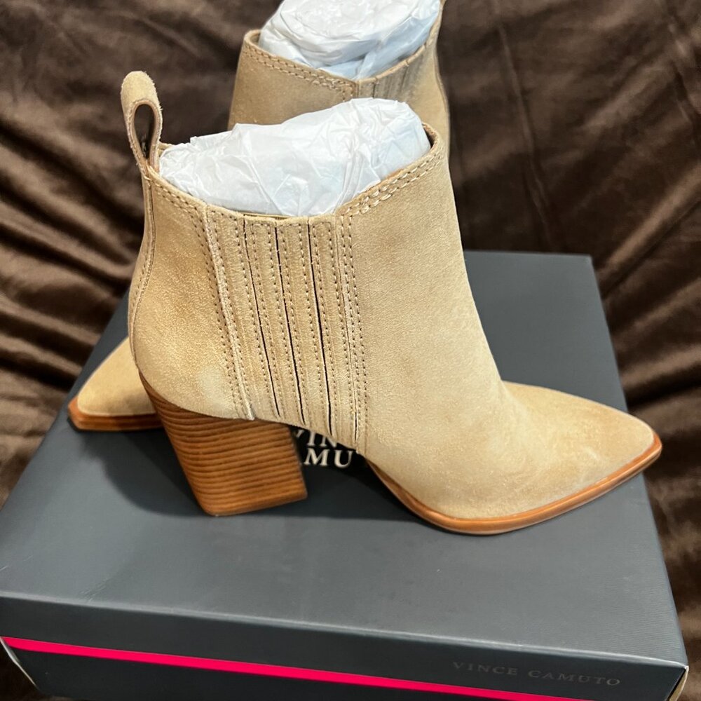 Vince Camuto Beige Ankle Booties - Picture 3 of 5